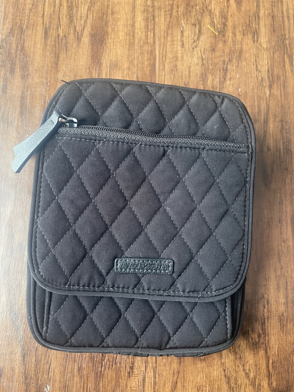 Vera Bradley Quilted Black Travel Organizer Crossbody Bag